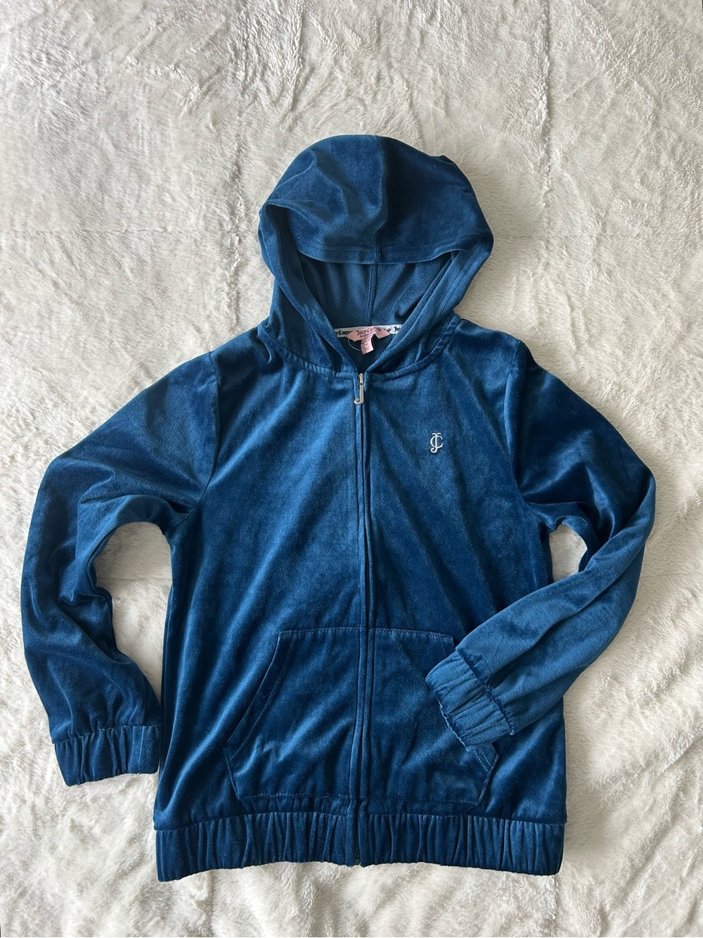 Juicy Couture y2k blue velour zip up hoodie